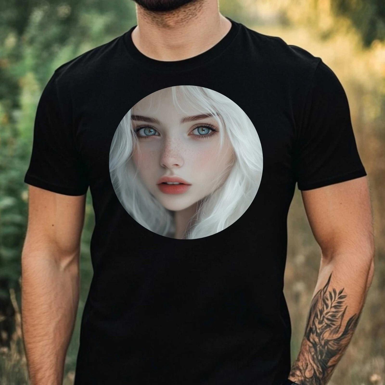 T-Shirt Herren Anime Girl Motiv Baumwolle Größe XS bis 5XL L