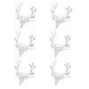6Pcs Reusable Elk Head Napkin Holder Electroplated Napkin Buckle Christmas Deer Napkin Ring  Wedding