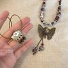 Necessary Necklace For New Chinese Style Wear, Ethnic Style Ceramic Clay Kiln Butterfly Pendant Xiaohongshu Wear Accessories