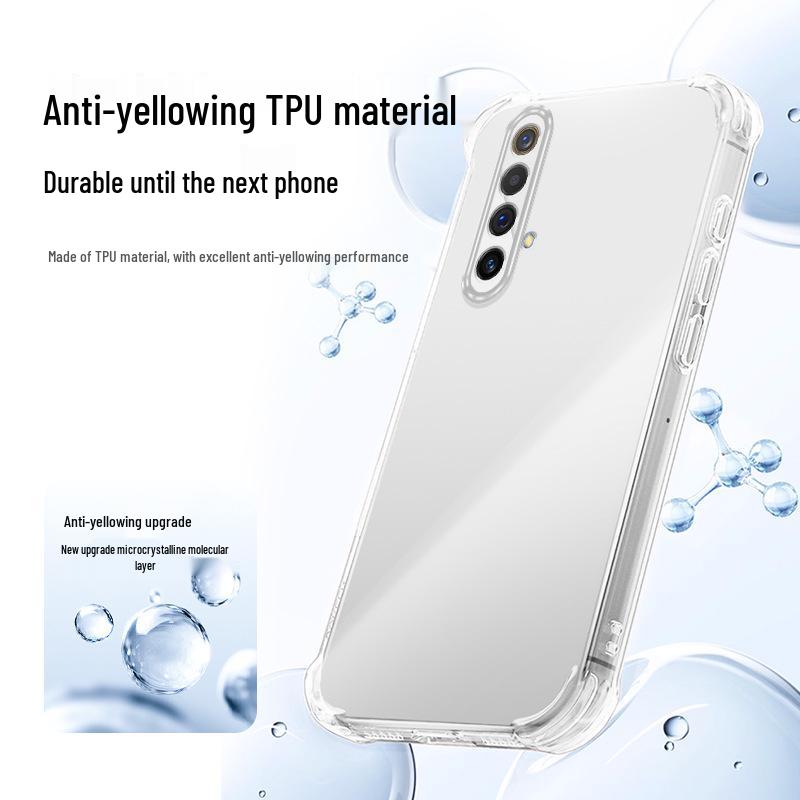 RealMe X50/X50pro/X3 Transparent TPU Case - Anti-Drop Airbag Corners, High-End Stylish Design