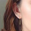Stainless Steel Chain Tassel Earrings: Light Luxury Bean and Round Ball Studs, Versatile and Exquisite Ear Jewelry