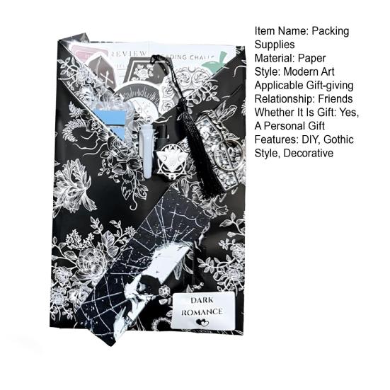 Yousheng 1 Set Gift Packaging Supplies Gothic Blind Date with A Book Gift Box Halloween Spooky Book Set Dark Romance Book Club Set