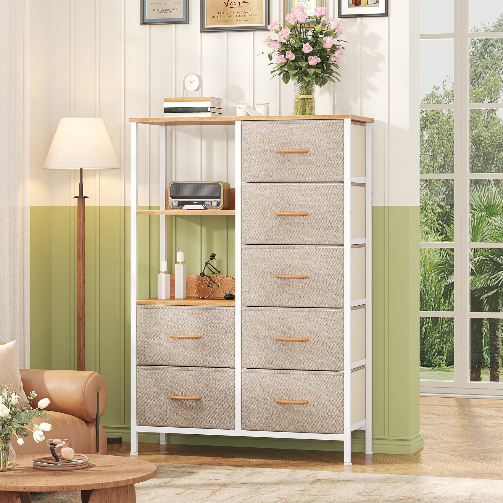 Fabric Drawer Cabinet white 80cm*30cm*116cm I870101948A2