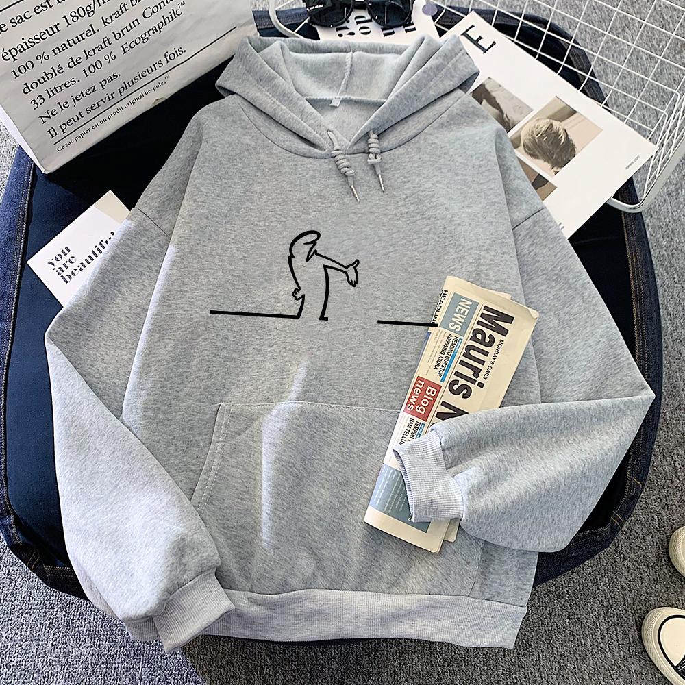 Lustige Damen-Hoodies La Linea The Line Osvaldo Cavandoli TV Basic Sweatshirts Grafische Kleidung Kapuzenpullover für Winter Herbst