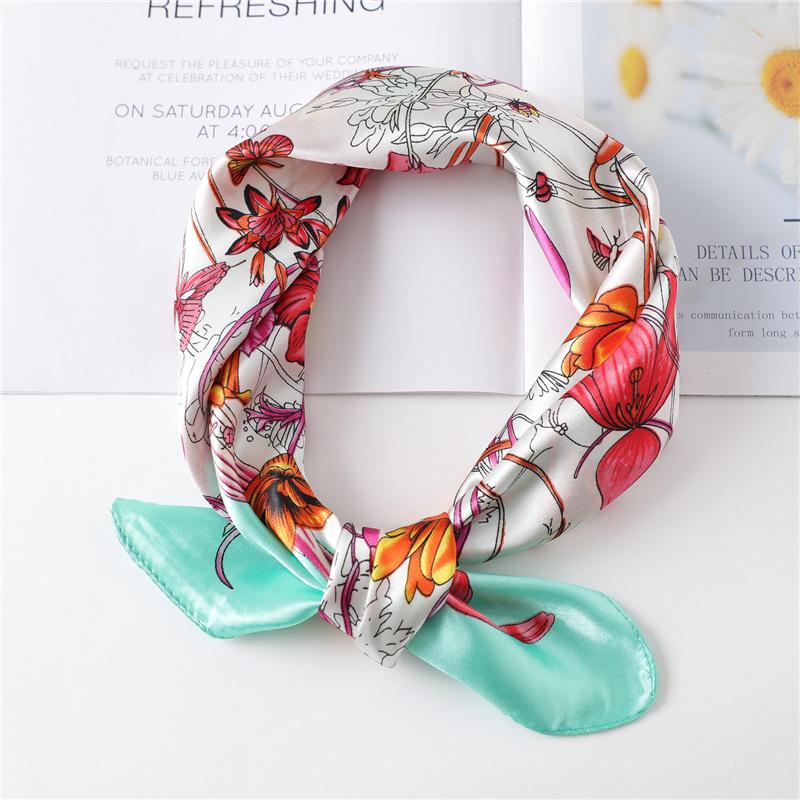 Scarf Printed Silk Women's Spring Summer Sun Protection Neck Decorative Professional Matching Tie Bag Small Square
