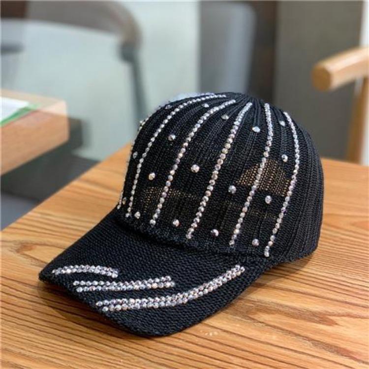 Women's Hat Summer Water Diamond Duck Tongue Hat Hollow Breathable Sunshade Hat Baseball Hat