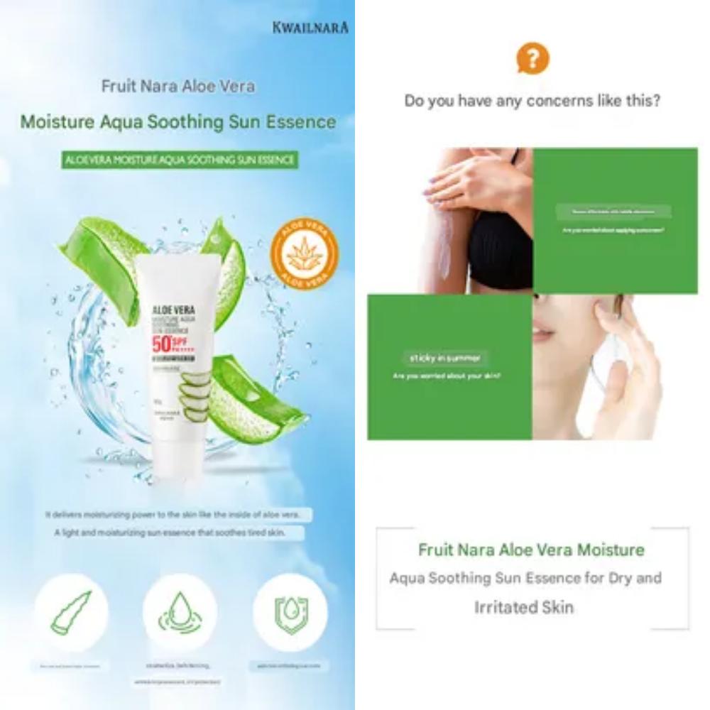 Kwa-il-Na-ra (=Frutta-Terra) Aloe Vera Moisture Aqua Soothing Sun Essence 50g