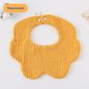 Korean-Style Solid Color Gauze Baby Petal Bib, Soft 7-Layer Waterproof, All Cotton, Class A
