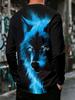 Long Sleeve Men's Long Sleeve Crew Neck Stylish Top with Animal Prints and Geometric Patterns