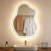 LED Mirror - NETTLIFE - 60 X 80 Cm - Asymmetrical - Variable Lighting 3000–6500K - White