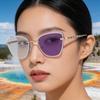 KAJILA 2026 Women's Color-Changing Cat Eye Sunglasses with Spring Hinges and UV Protection