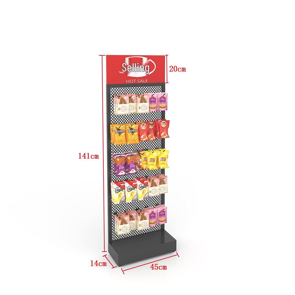 Multi-Use Display Rack with Hooks: Perfect for Spicy Strips, Snacks, Socks, Lip Balm, Toothbrushes, and Small Accessories.