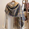 New plaid thermal scarf thickened women's winter versatile couple student imitation cashmere shawl