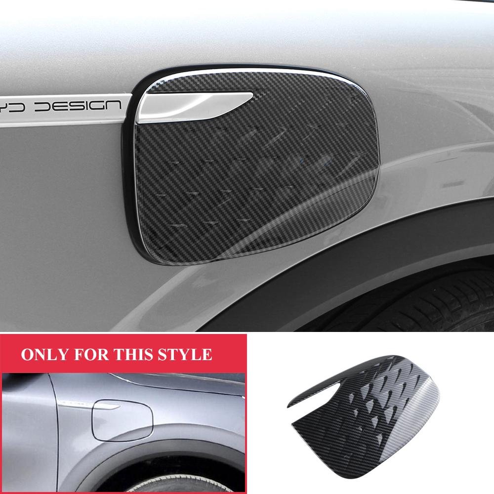 Imitation Carbon Car Charging Port Decorative Sticker Pattern Fuel Tank Cover Trim for BYD Atto3 Atto 3 2022-2024 Accessories