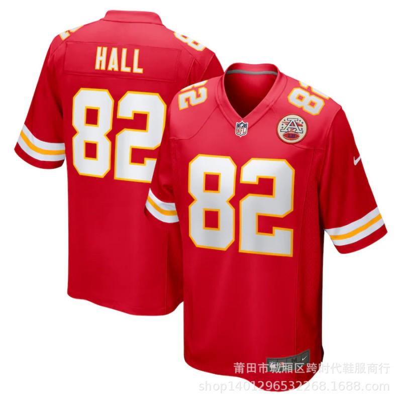 Kansas City Chiefs NFL Koszulka Piłkarska Patrick Mahomes 10 Premium Replika Krótki Rękaw Męska Kibice Odzież Drużyny Sportowej