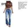 High Waisted Bell Bottom Jeans for Women Ripped Bootcut Flared Jeans Elastic Denim Pants for Spring Summer
