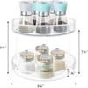 VAEHOLD 2 Tier Lazy Susan Turntable Spice Rack Organizer for Kitchen Cabinet, Farmhouse Tiered Tray Decorative Trays for Fruit, Snacks - Organizer