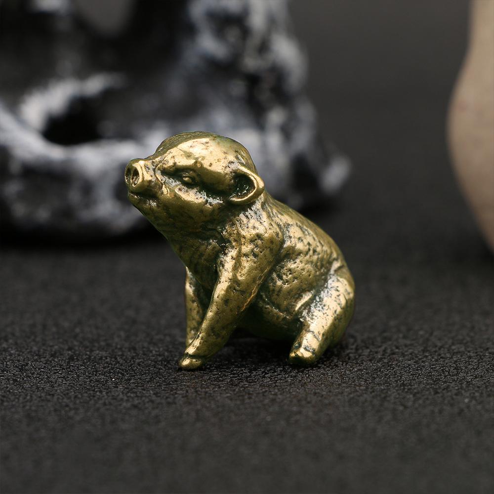 Bee Mantis Pig Ornaments Tea Pet Insect Honeybee Vintage Brass Crafts Figurine Sculpture Home Office Desktop Decor