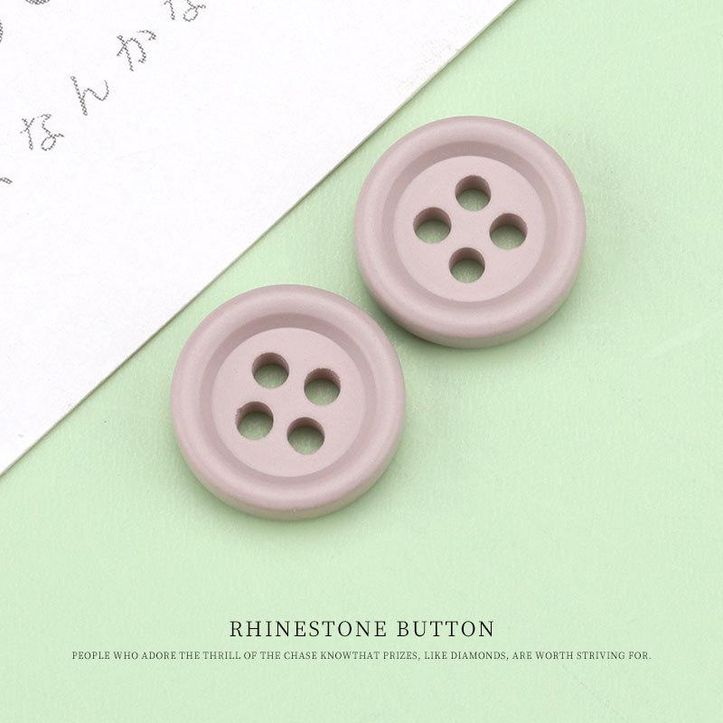 5pcs Color Round Edge Four Eyes Resin Buttons Buttons Shirt Accessories Women'S Shirts Versatile Clothes Decorative Buttons Small Buttons