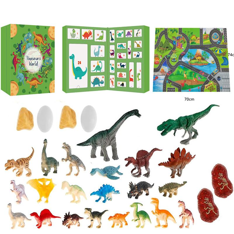 Advent Calendar 2025 Dinosaur Toys 24 Days Countdown Calendar Christmas Surprise Toys Set Different Dinosaur Figurine Gifts