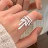 White Ribbon Bow Ring Women's Niche Design Sense Sweet Wind Open Buckle Adjustable Ring