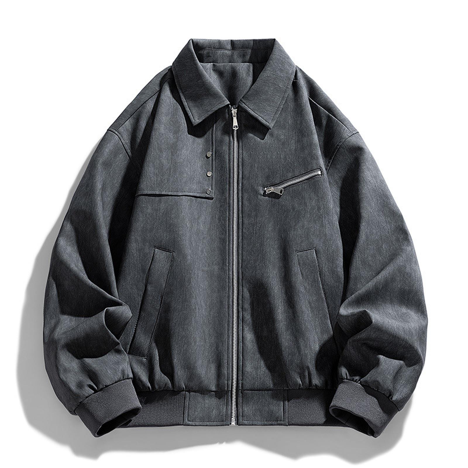 

American Retro Lapel Jacket For Men And Women Loose Casual Motorcycle All Kinds Of Loose To Do Old Leather Motorcycle Jacket XL