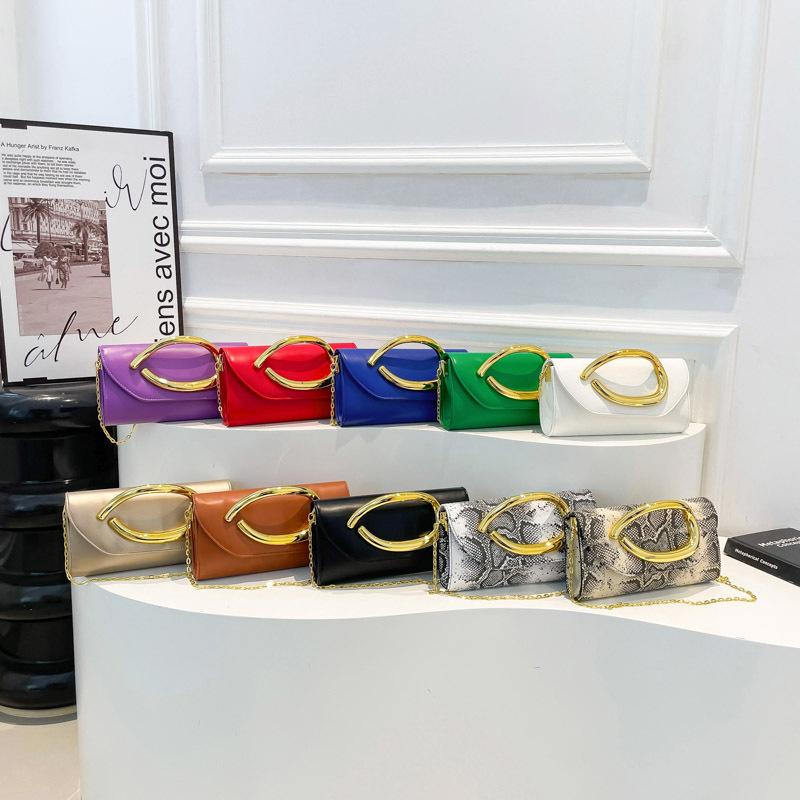 Foreign trade bags women's grab bags new 2025 European and American fashion niche single shoulder crossbody metal dinner bag tide