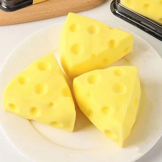Simulated Triangle Cheese Squeeze Toy Stress Relief Cheese Fidget Toy Slow Rising Simulation