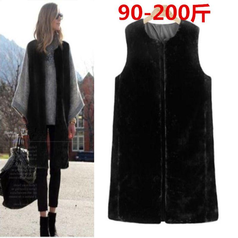 

Ежедневное специальное предложение Модный утолщенный жилет-пальто Искусственный мех Black XL