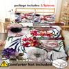 Elegant Flower Design Theme Pattern 3D Printed Duvet Cover Set Abstract Art Style Bedding Set Soft Comfortable Quilt Cover Set