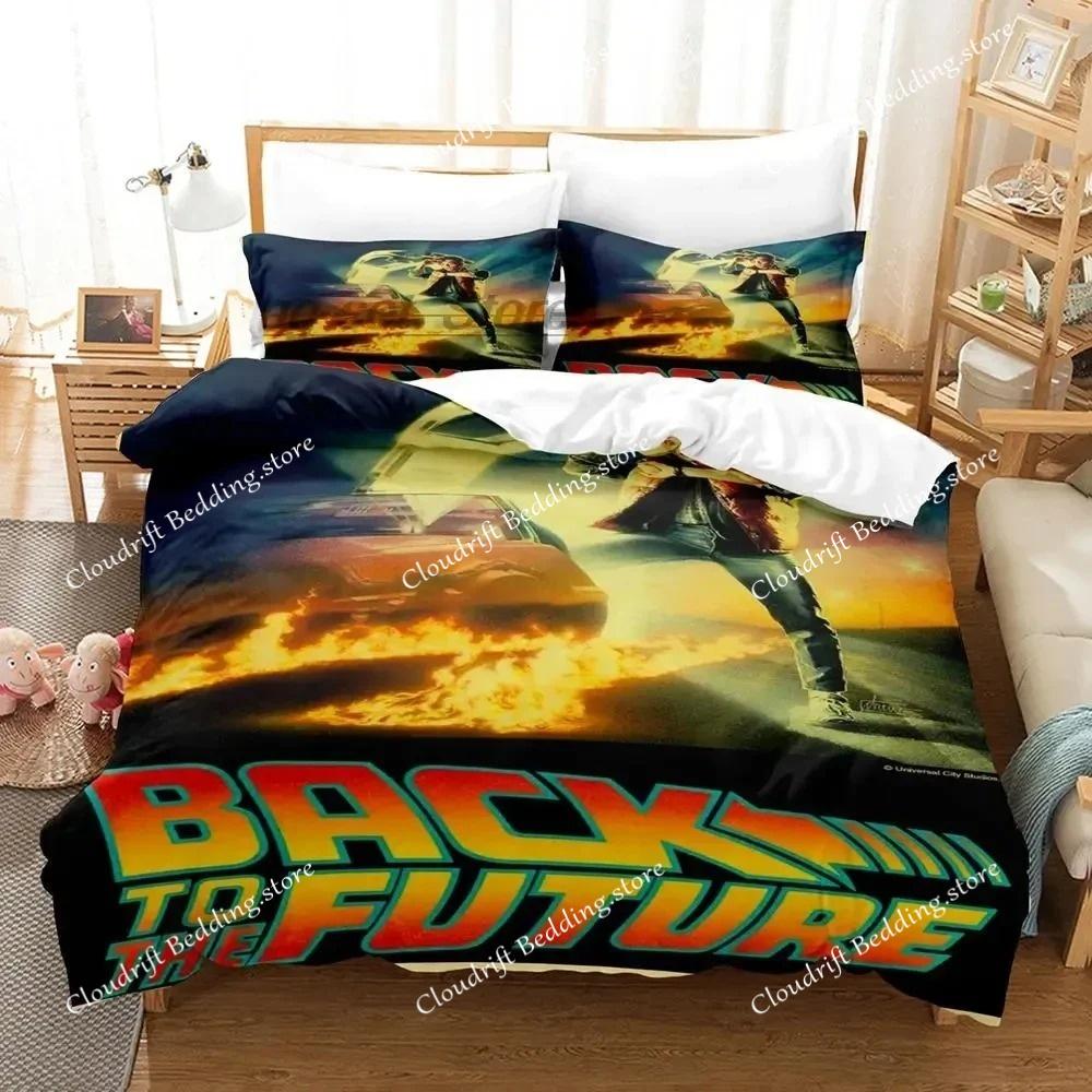 Back To The Future Bedding Set Boys Bedroom 3D Printed Duvet Cover Set Single Double Queen King Size Quilt Cover Pillowcase