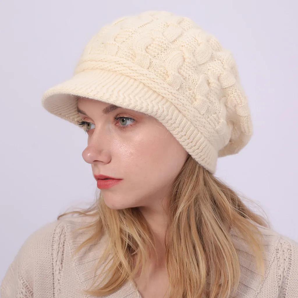 Fried Dough Twists Knit Hat Plush Thickened Warm Wool Hat Suitable for outdoor wind protection in autumn and winter