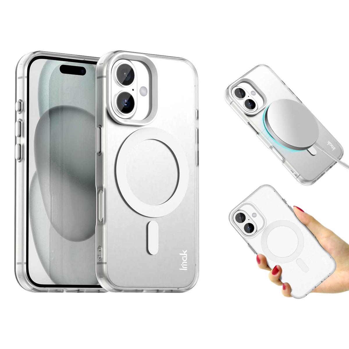 

IMAK For iPhone 16 Plus Case Compatible with MagSafe Candy Color Anti Drop TPU + PET Back Cover G