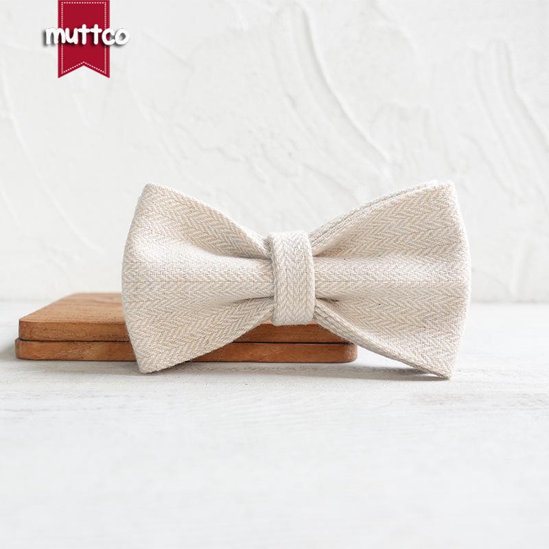 MUTTCO Dog Collar Ornament: Light Brown Thick Suit Lapel Flower (UBT-141) XL (11*6cm)