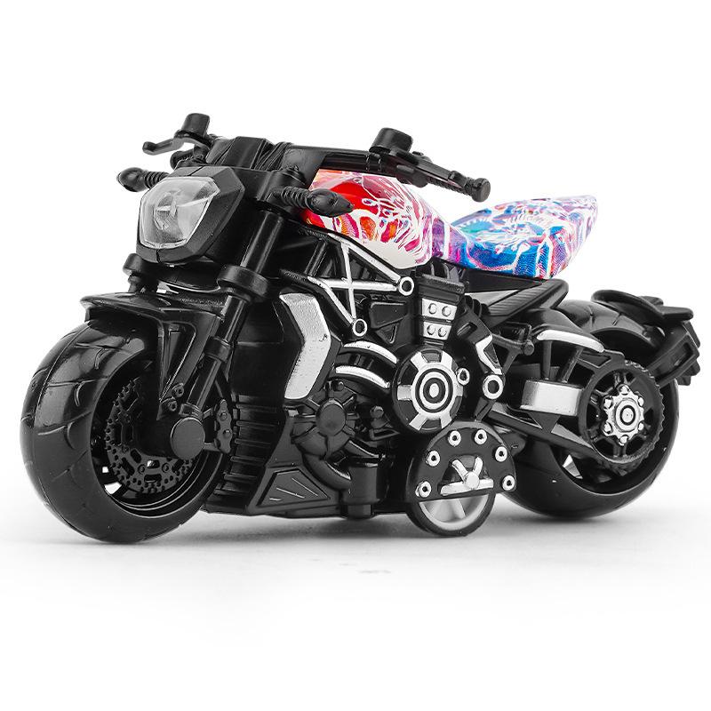 Children'S Toy Boy Simulation Alloy Motorcycle Model Ornament Pull Back Inertia Toy Car Keychain Stall