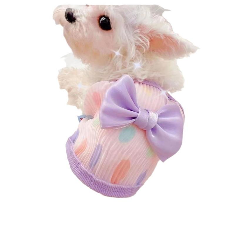 Chiffon sling vest, pet dog puppy summer cool sling vest breathable than bear teddy clothes