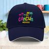 Cancun Mexico Palm Trees Baseball Cap Cotton Casual Outdoor Travel Adjustable Cap for Unisex