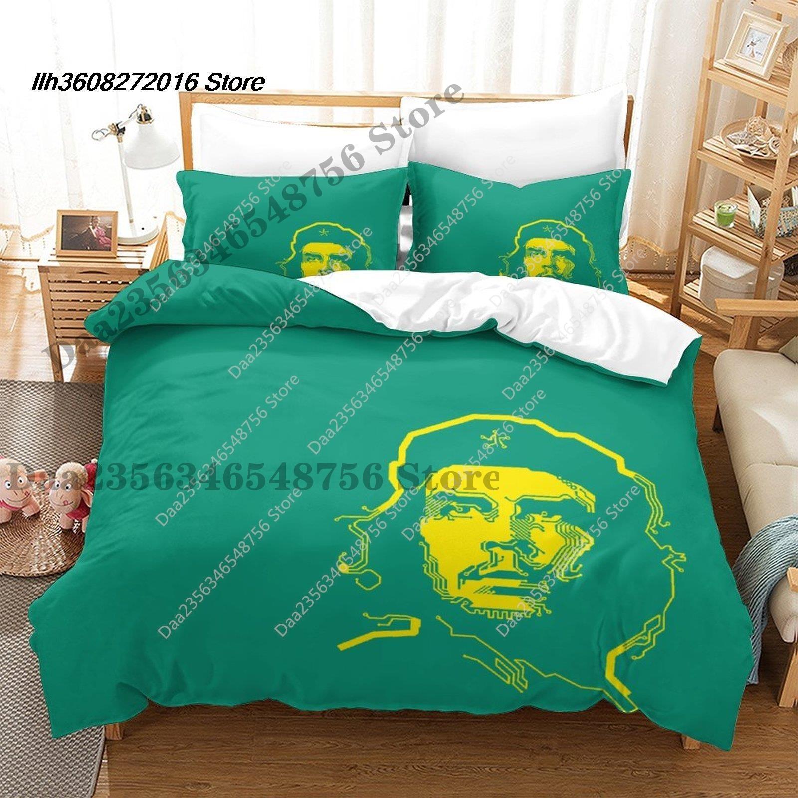 

New Che Guevara Bedding Set Single Twin Full Queen King Size Bed Set Aldult Kid Bedroom Duvetcover Sets 3D Print Anime Bed EU Double(200*200cm)3pcs