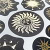 40 Sheets Per Pack Retro Constellation Tarot Card Gold Stickers Label Decoration DIY Diary Student Stationery Material Decorative Stickers