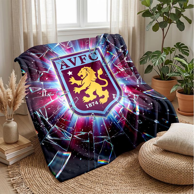 Coperta in Flanella con Stampa Aston Villa, Morbida Calda Leggera Coperta da Divano Letto Campeggio