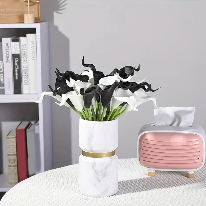 3/5/10Pcs 35cm White Artificial Calla Lily Flowers Bouquet for Home Room Wedding Bridal Shower Party Garden Decor DIY Supplies