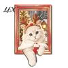 Christmas Kitchen Accessories Cute Cat Refrigerator Magnets, Kitty Magnetic Photo Frame, Decorative Metal Surface Stickers Retro Office Filing Cabinet