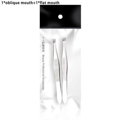 Make-up-Werkzeuge Schönheitszubehör Make-up-Set Edelstahl Haarentfernungsclip Augenbrauen Gesichts-Pinzetten Make-up-Werkzeuge 1 pro Set 2, 1 Stück flach, 1 Stück