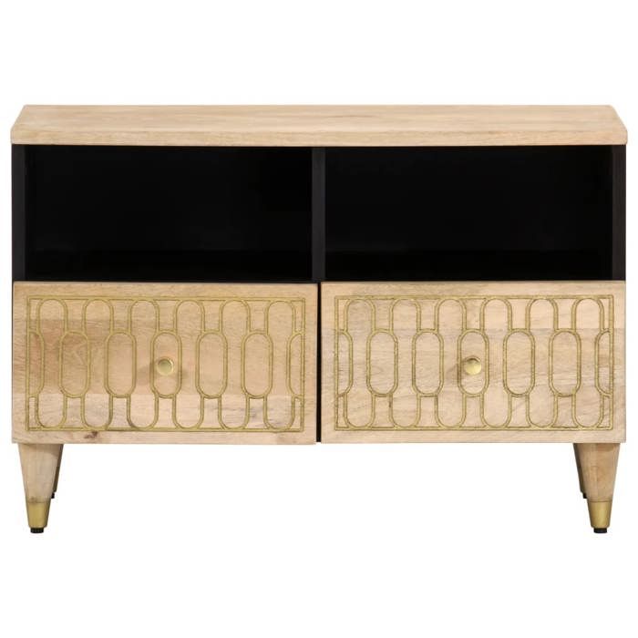 VidaXL Meuble TV 70x33x46 cm Bois massif de manguier, support tv, armoire média, armoire hifi, unité tv, meuble multimédia, 358249