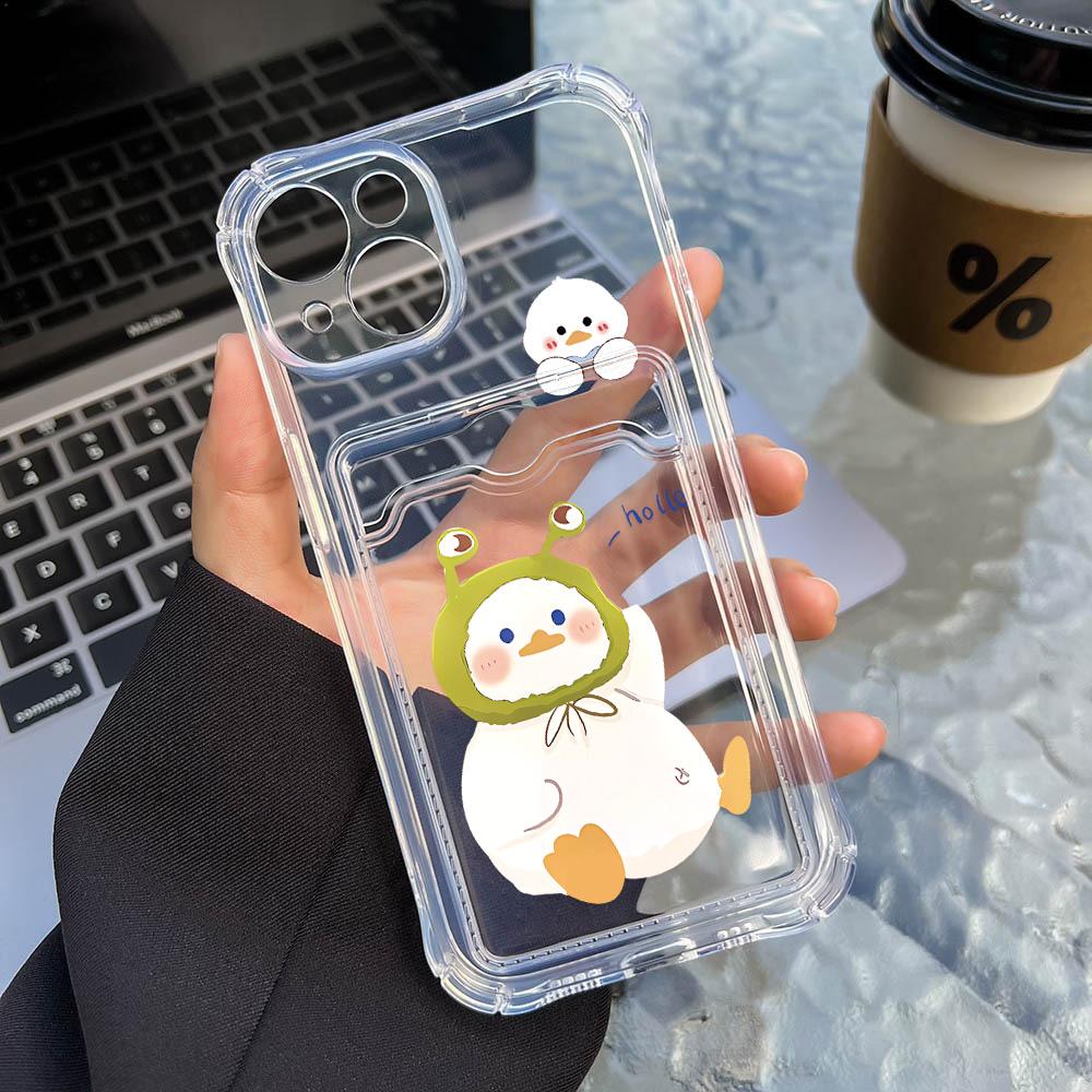Card Phone Case for iPhone 11 13 XR 15 14 Pro Max iPhone 12 16 7 8 Plus XS Max Samsung S24 S23 A15 A55 A05 A54 Redmi 12 13C 13 9 Cartoon Protection