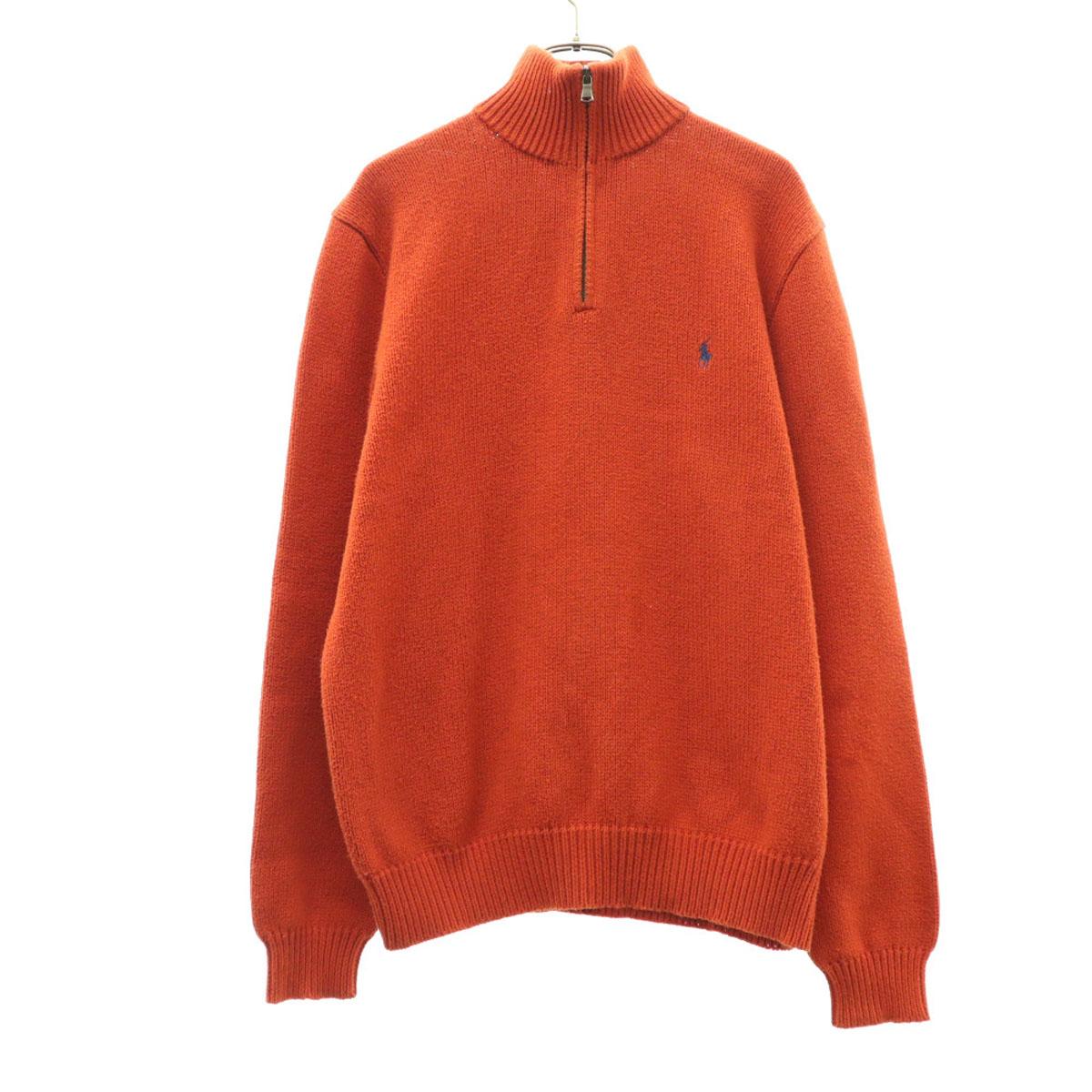

Polo by Ralph Lauren Long sleeve Half Zip Cotton sweater L Orange Men s Used