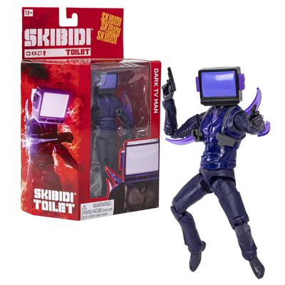 SKIBIDI Toilet Deluxe Figure - Series 2, 6-inch Collector Figure, YouTube Animation Sensation, Officially Licensed Toilet Goods - Dark TV Man
