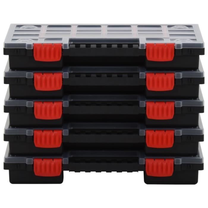 VidaXL Boîtes d'assortiment 5 pcs 34,5x25x5 cm Polypropylène 152094