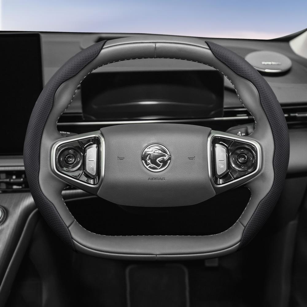 Geeignet für Proton Atmungsaktive Leder-Lenkradabdeckung mit segmentiertem Schnellverschluss-Design, Rutschfest und Langlebig, für Modelle