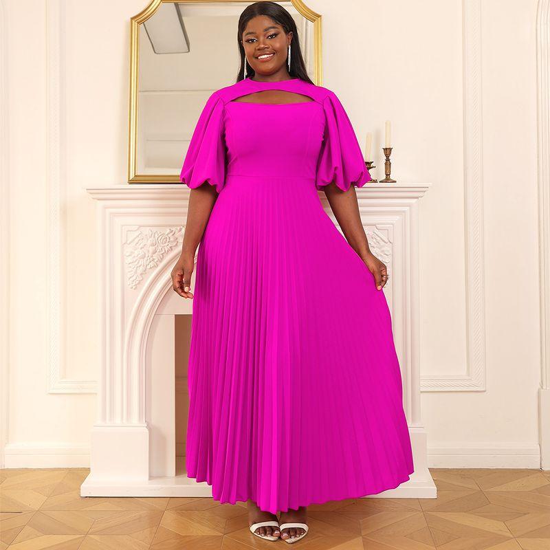 

105.00kg Annual Meeting Dress Oversize Women s Clothing Pleated Skirt Rose Red 4X